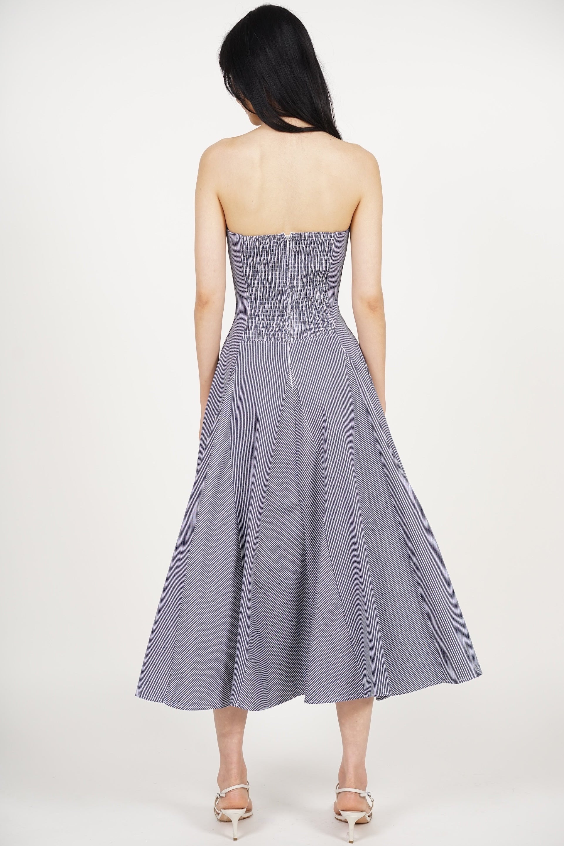 Giana Tube Dress in Navy Stripes