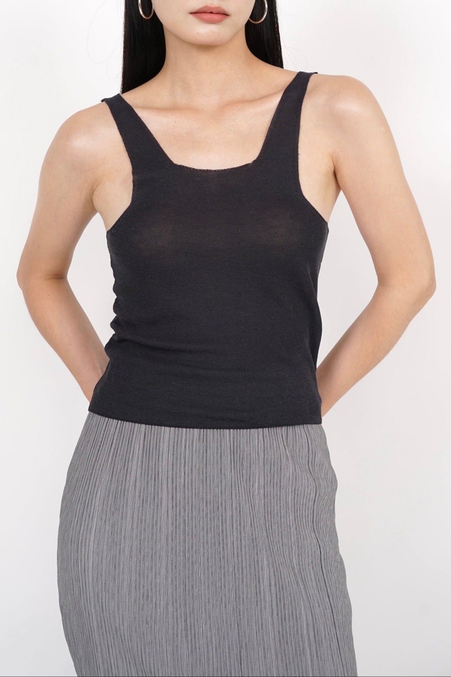 Singlet Knit Top in Slate