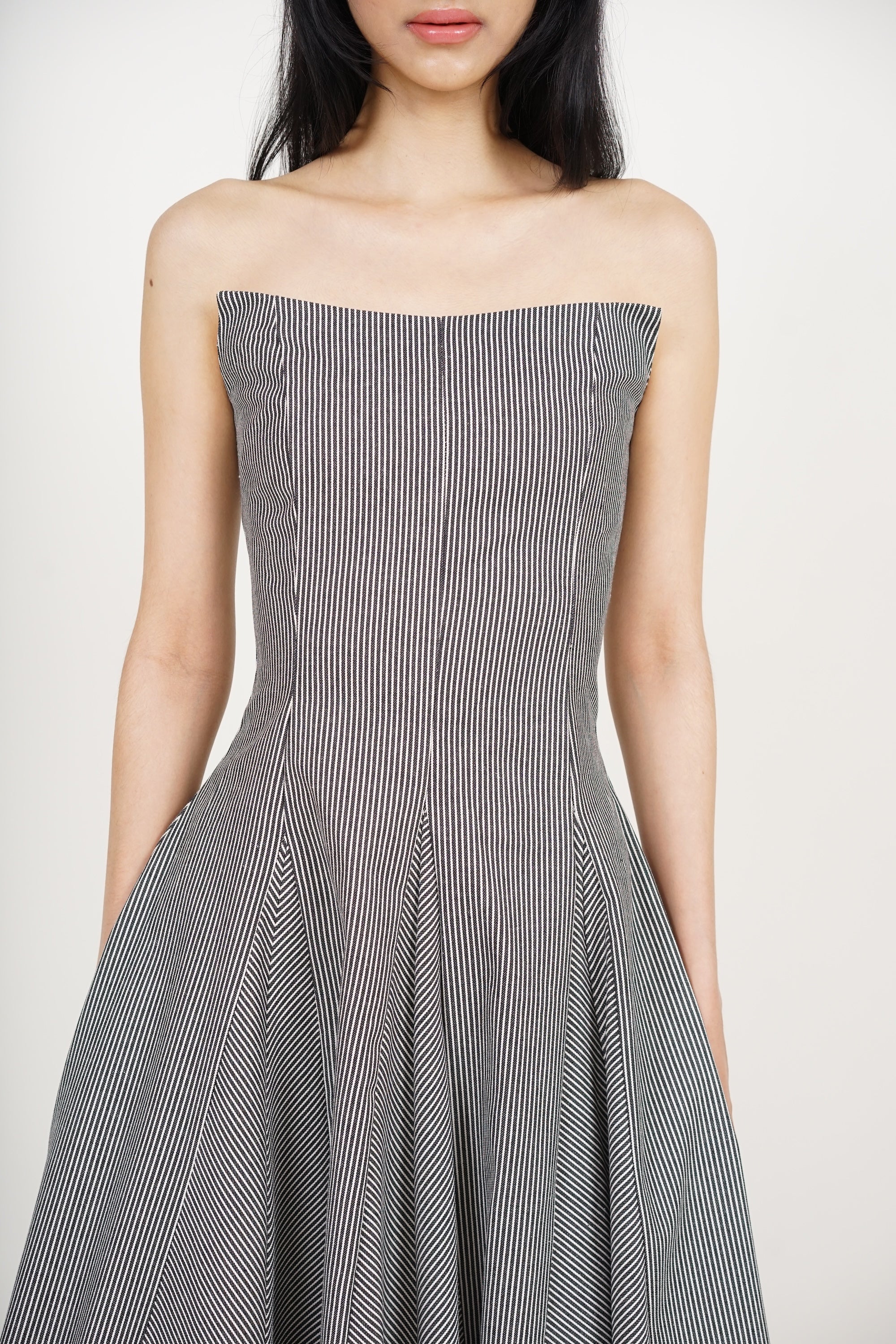 Giana Tube Dress in Black Stripes