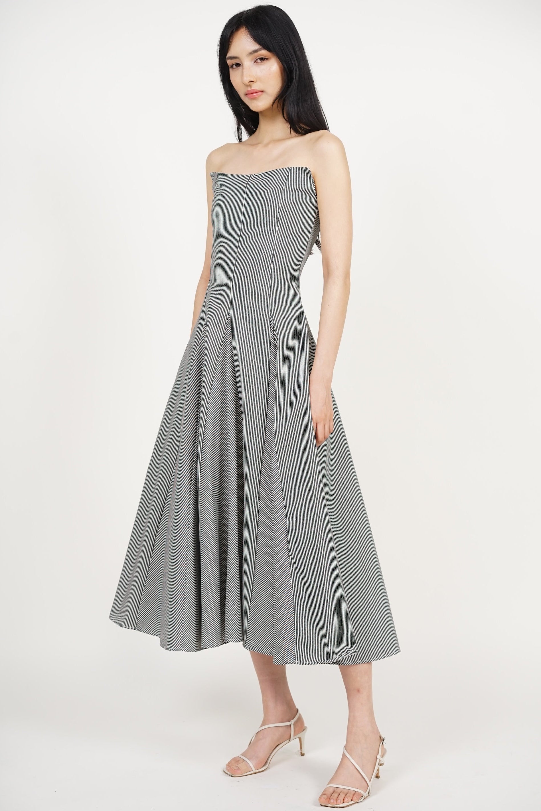 Giana Tube Dress in Black Stripes