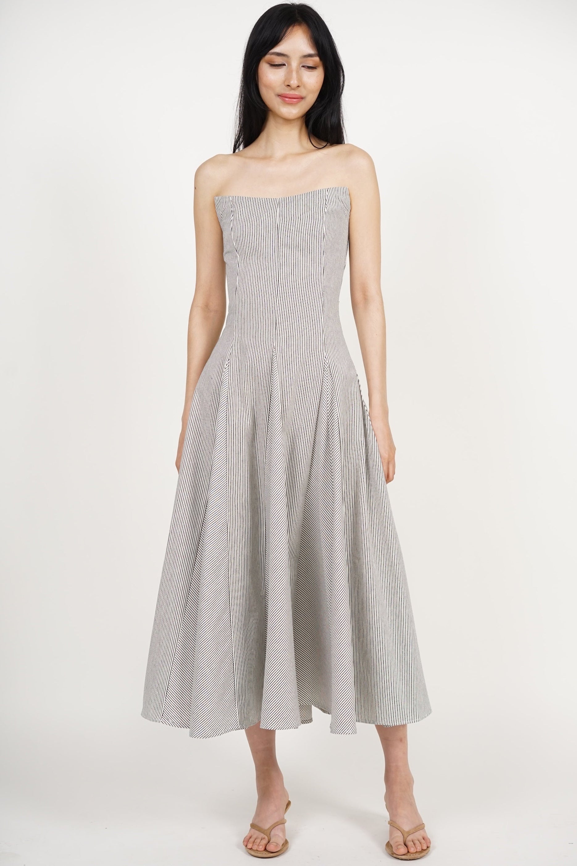 COMING SOON - Giana Tube Dress in Cream Stripes