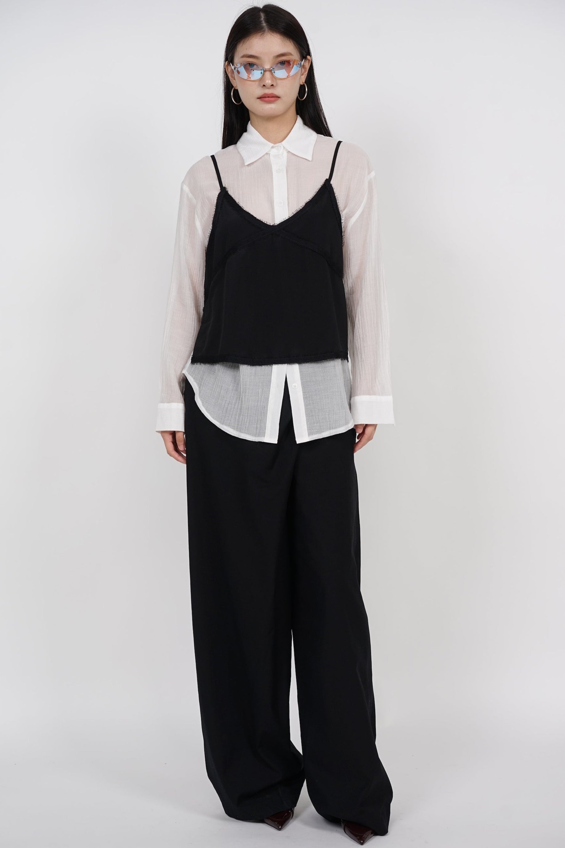 Two Piece Set Top in White Black