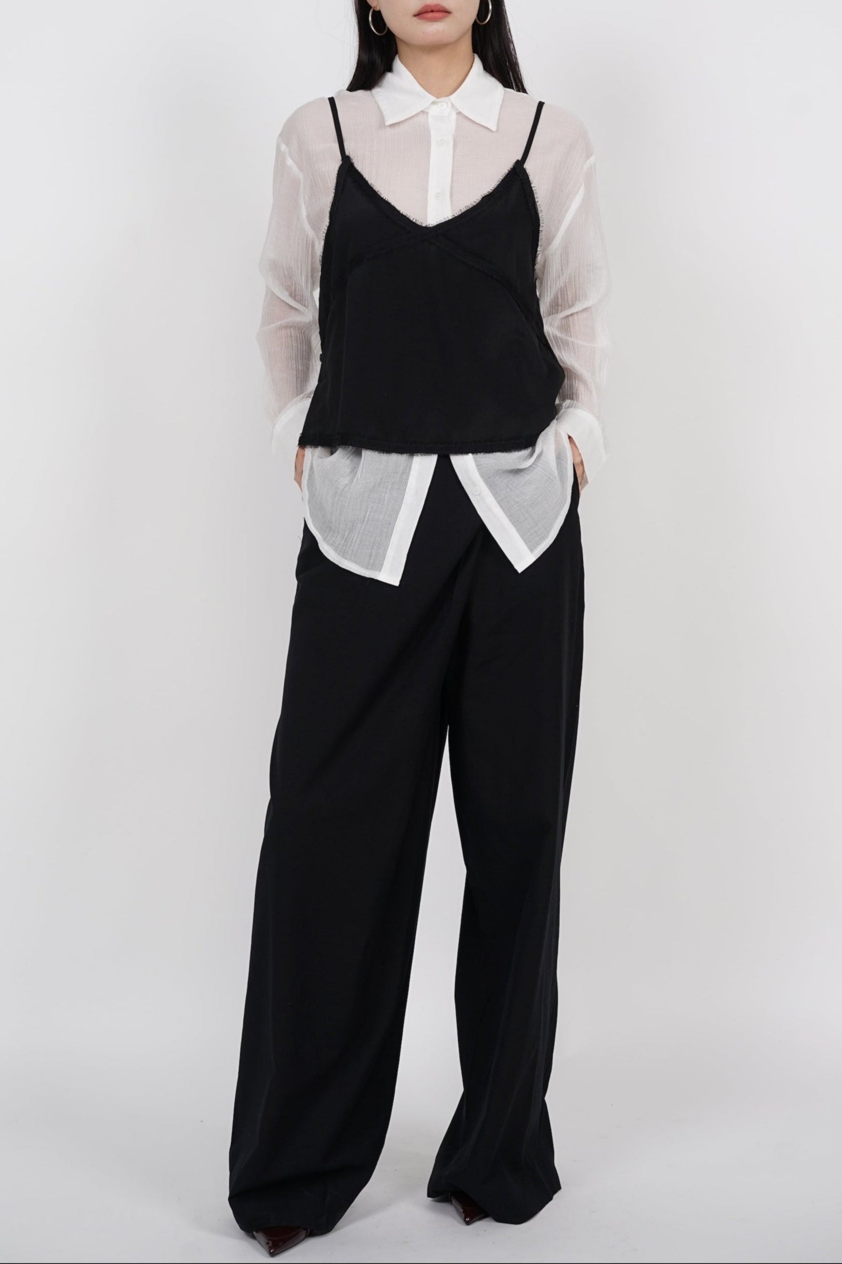 Two Piece Set Top in White Black