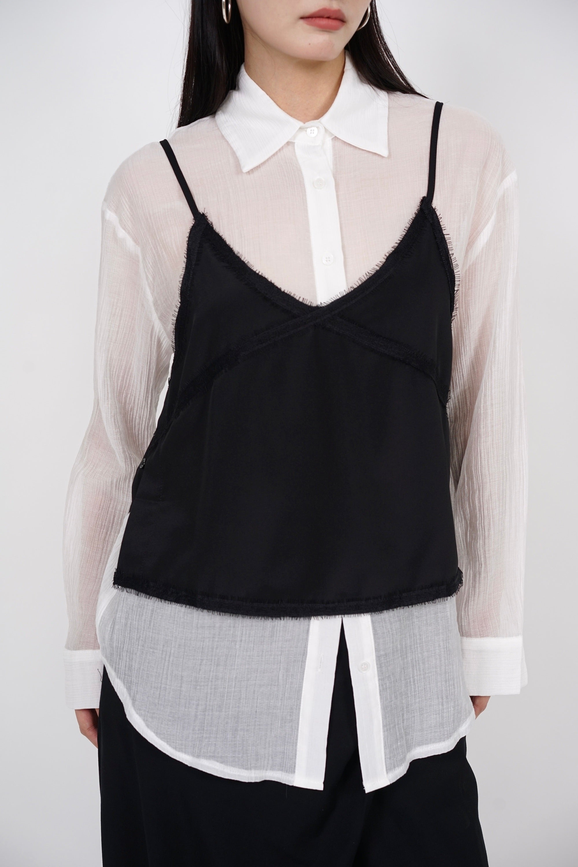 Two Piece Set Top in White Black