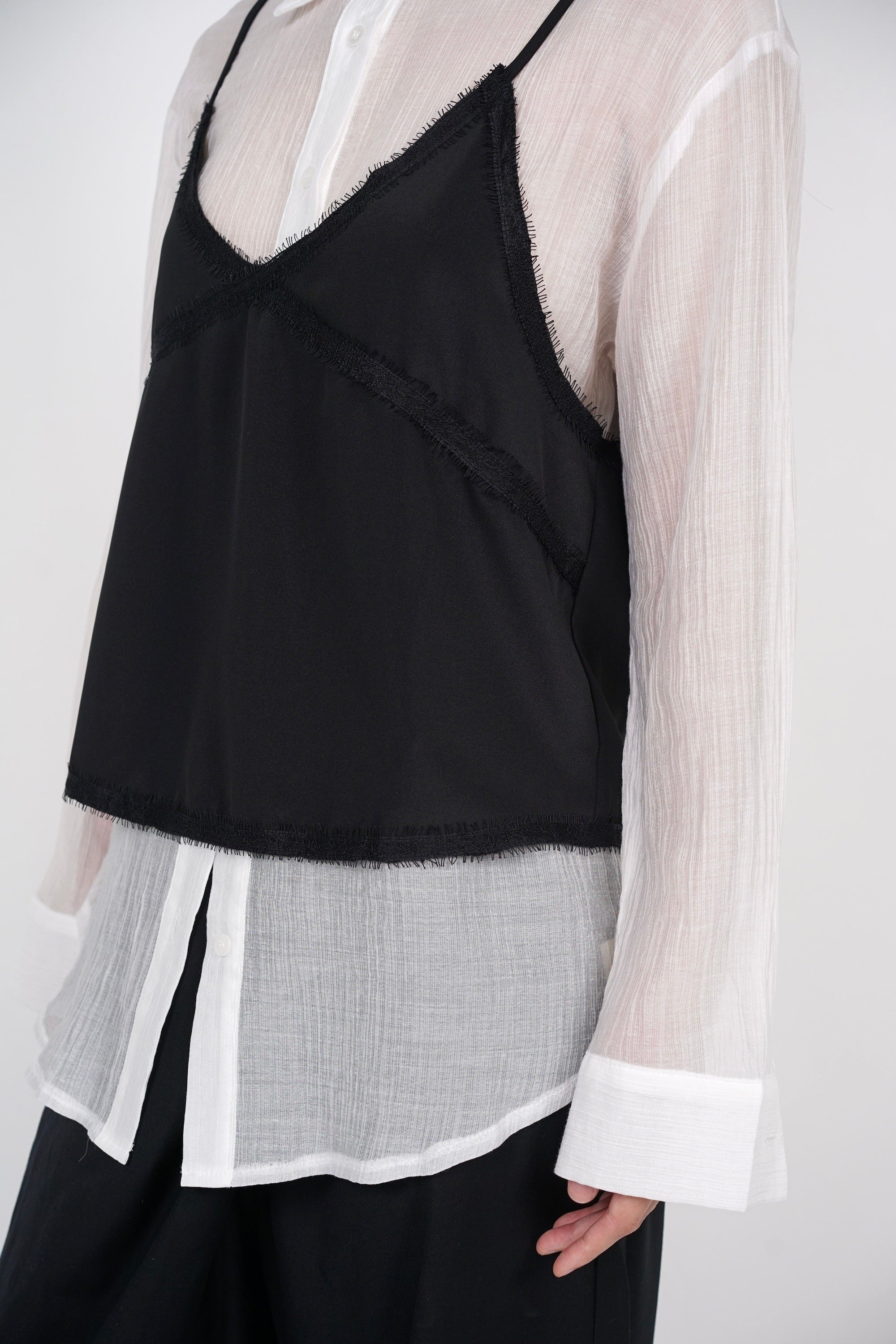 Two Piece Set Top in White Black