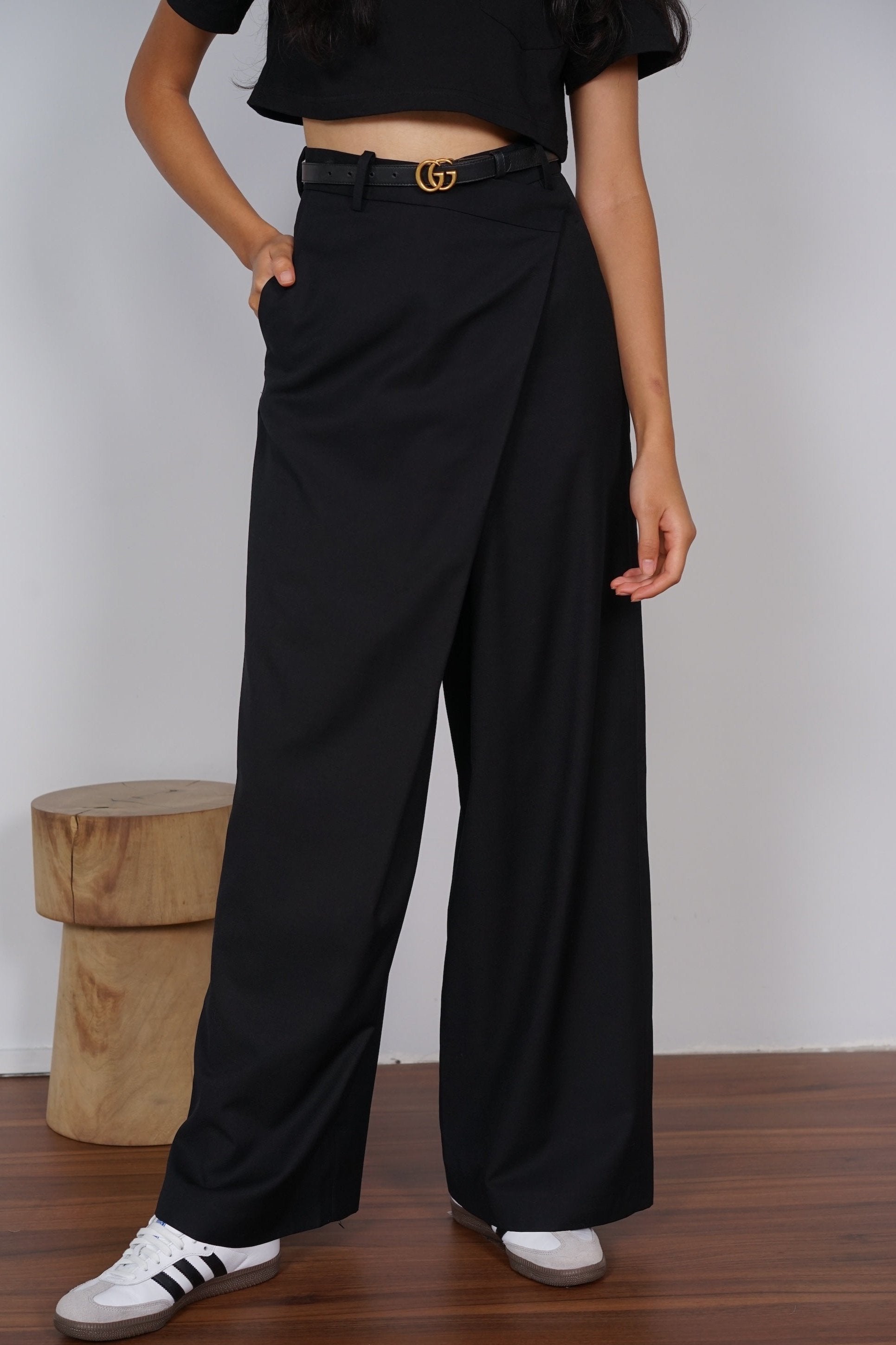 Asymmetrical Trousers in Black