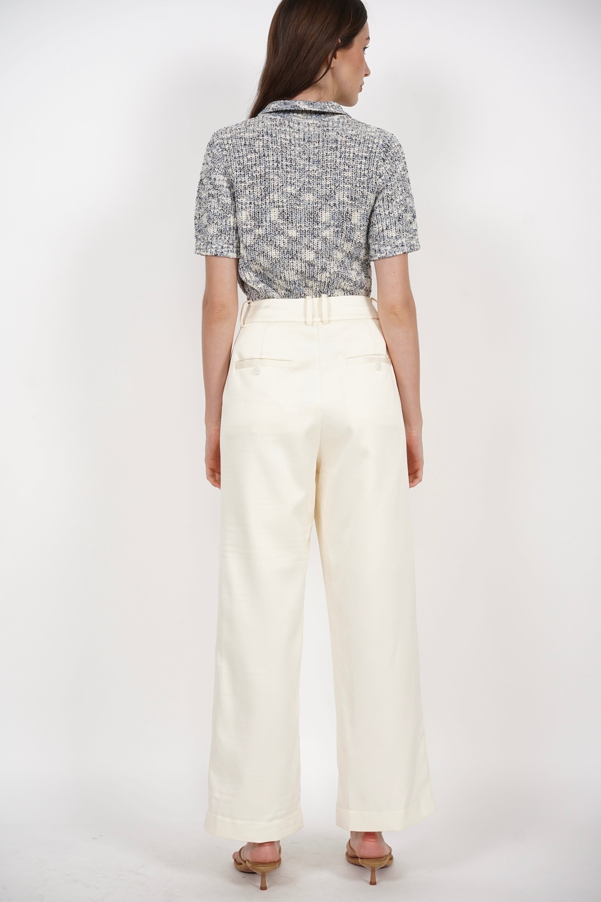 Straight Cut Pants in Ecru