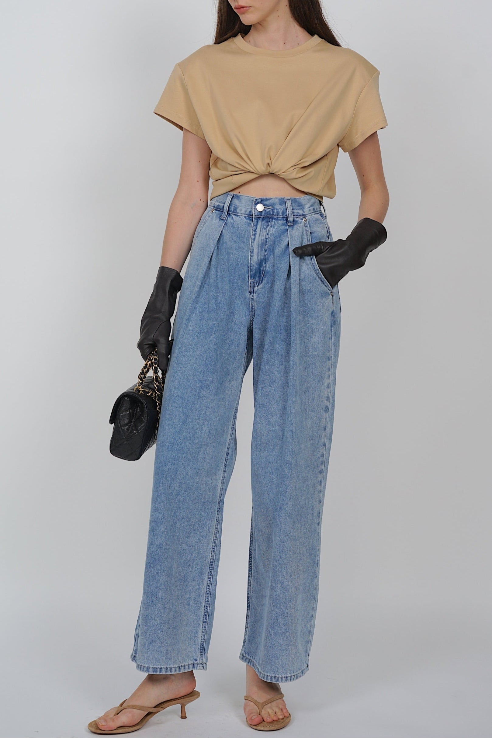 Casual Wide Leg Jeans in Blue
