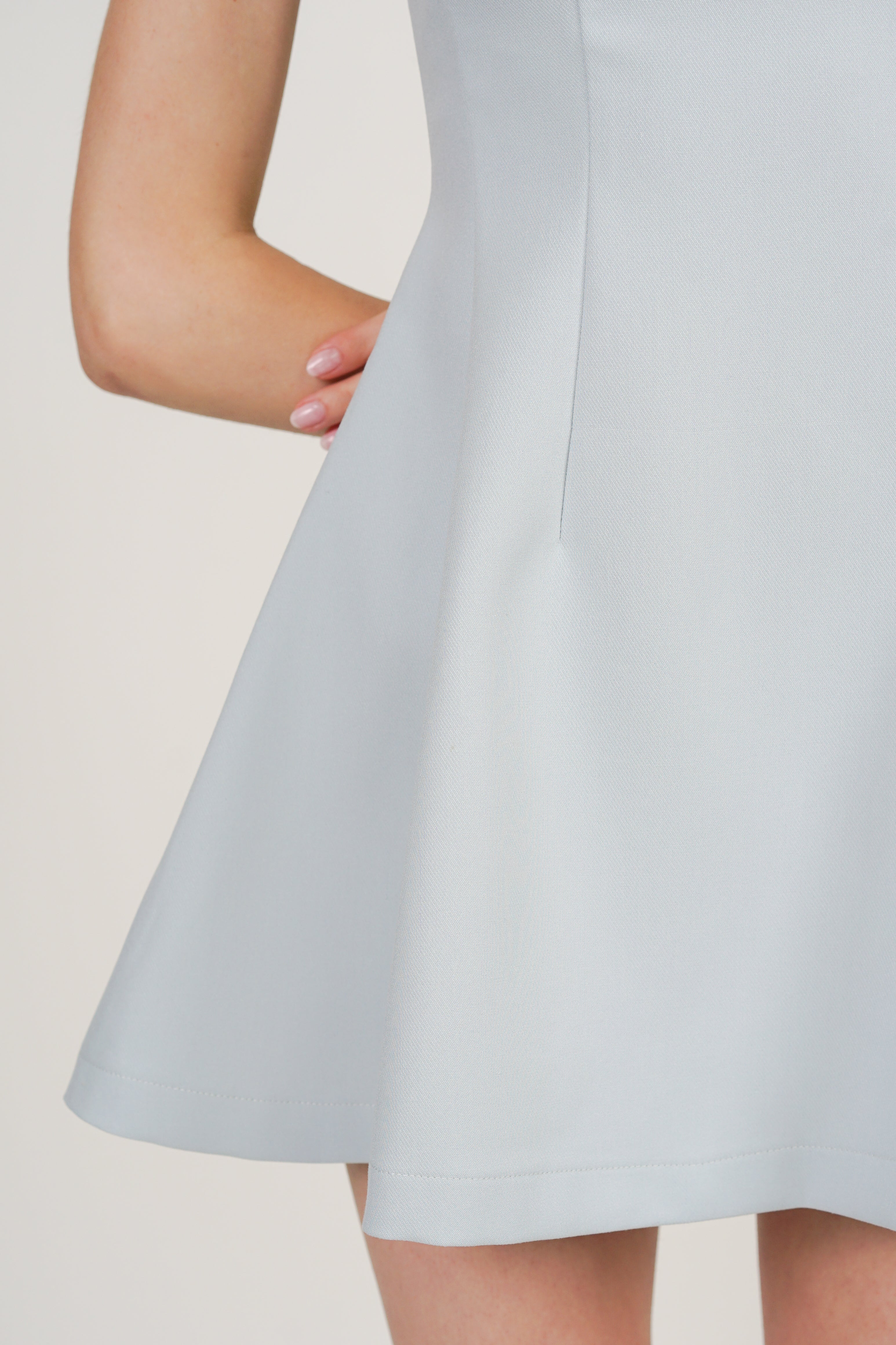 Sleeveless A-Line Mini Dress in French Blue