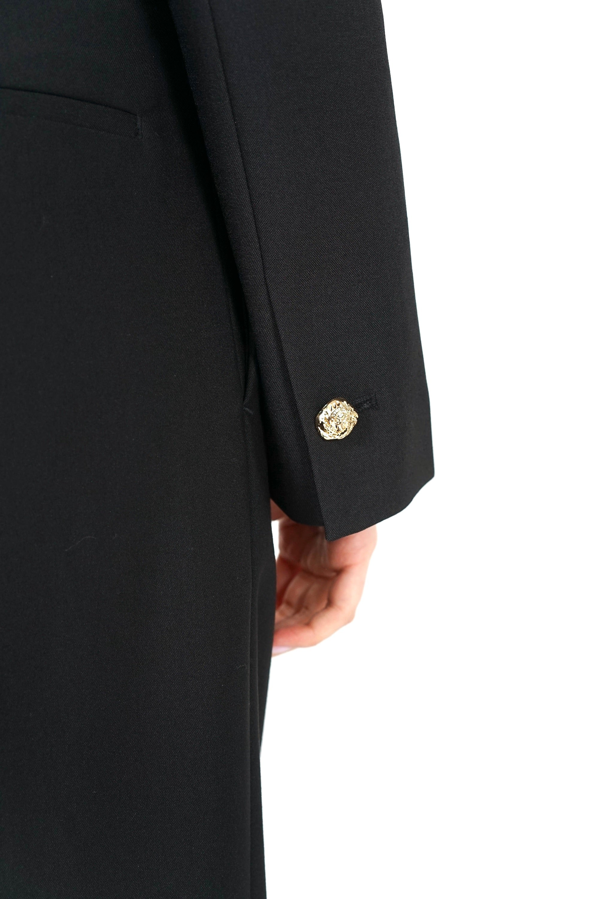 Tailored Contrast Blazer Jacket in Black