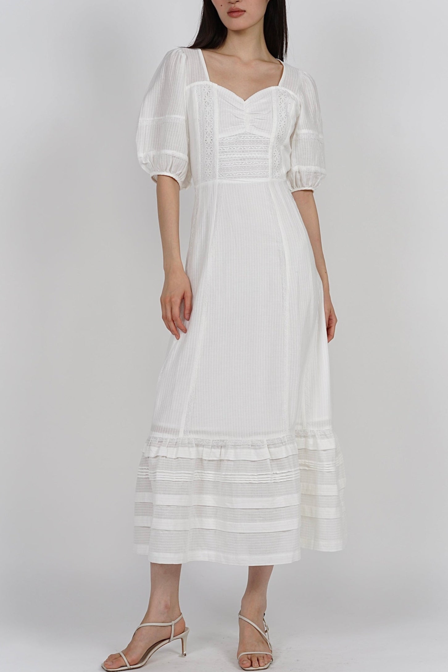 Tiffany Crochet Dress in White