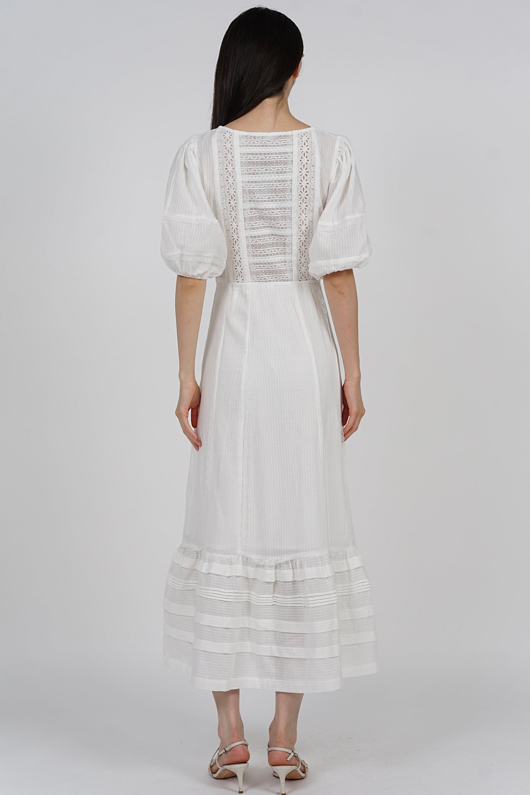 Tiffany Crochet Dress in White