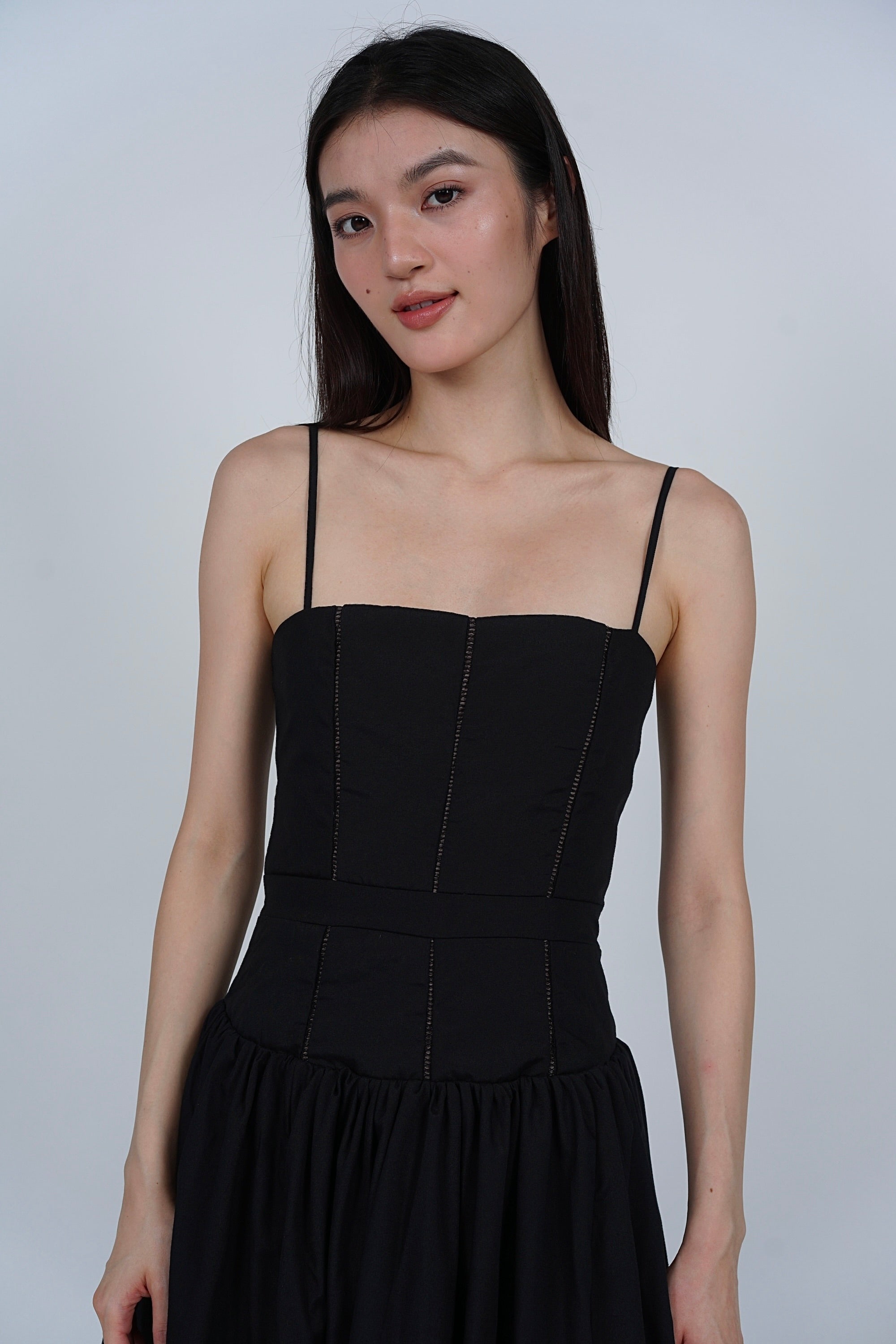 Panel Maxi Dress in Black