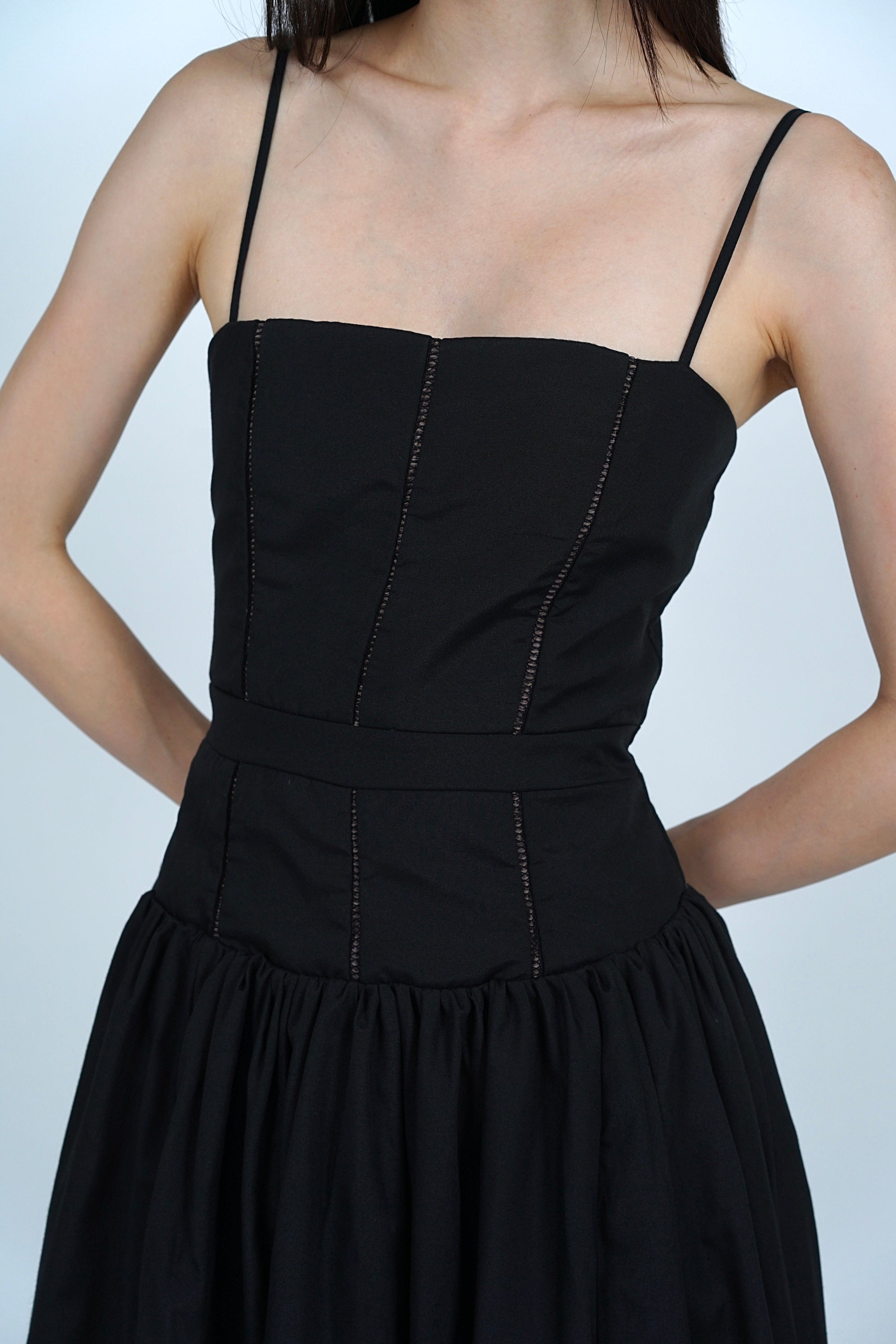 Panel Maxi Dress in Black