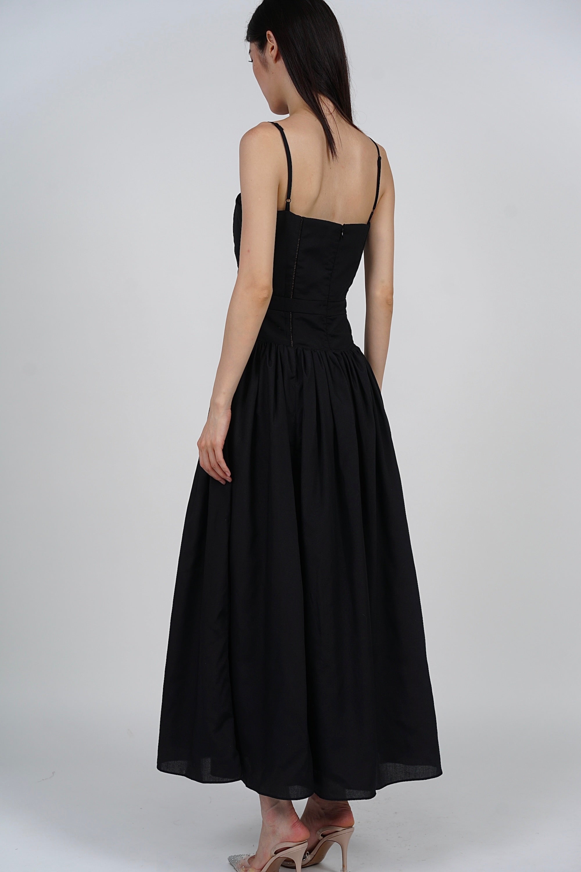 Panel Maxi Dress in Black