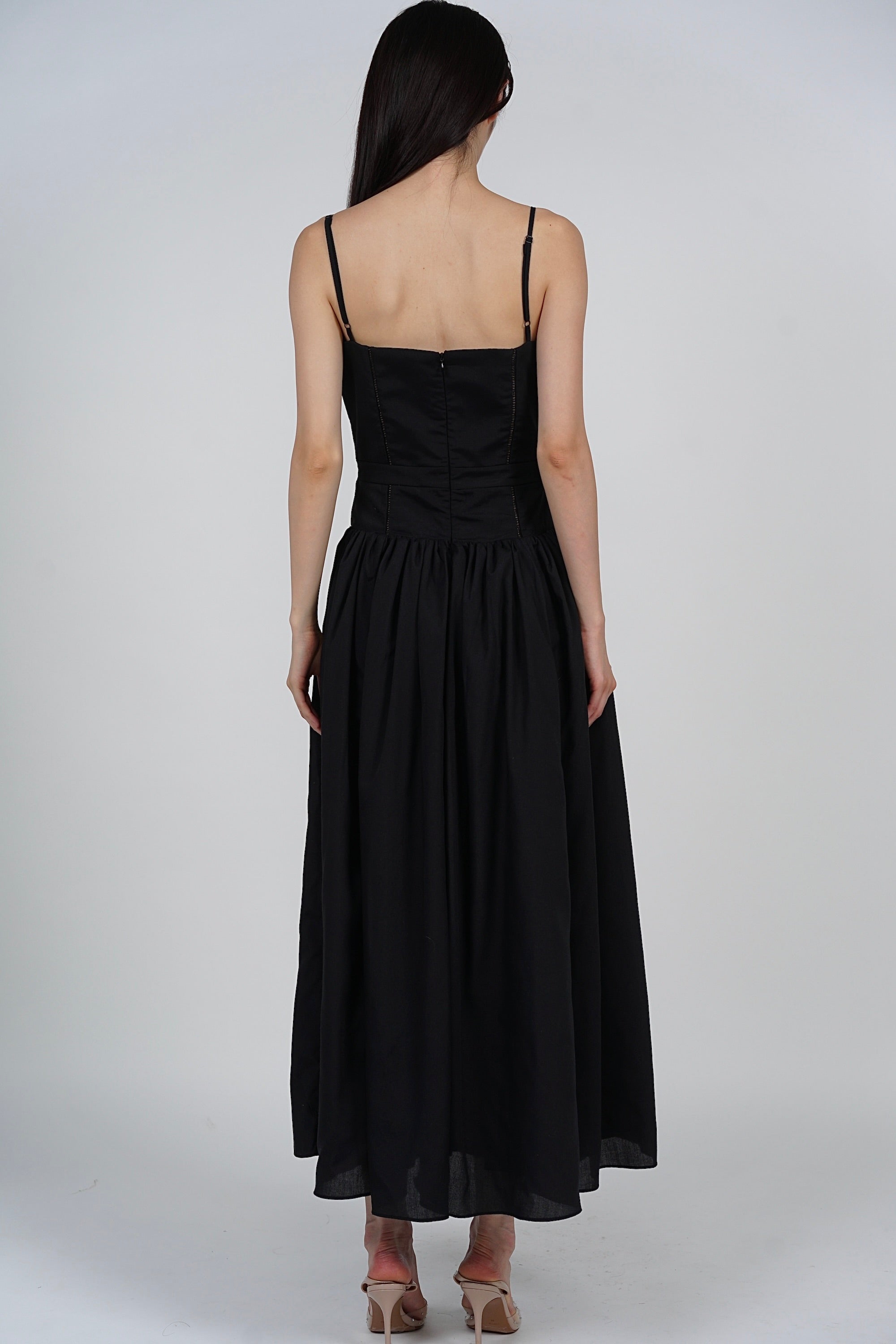 Panel Maxi Dress in Black