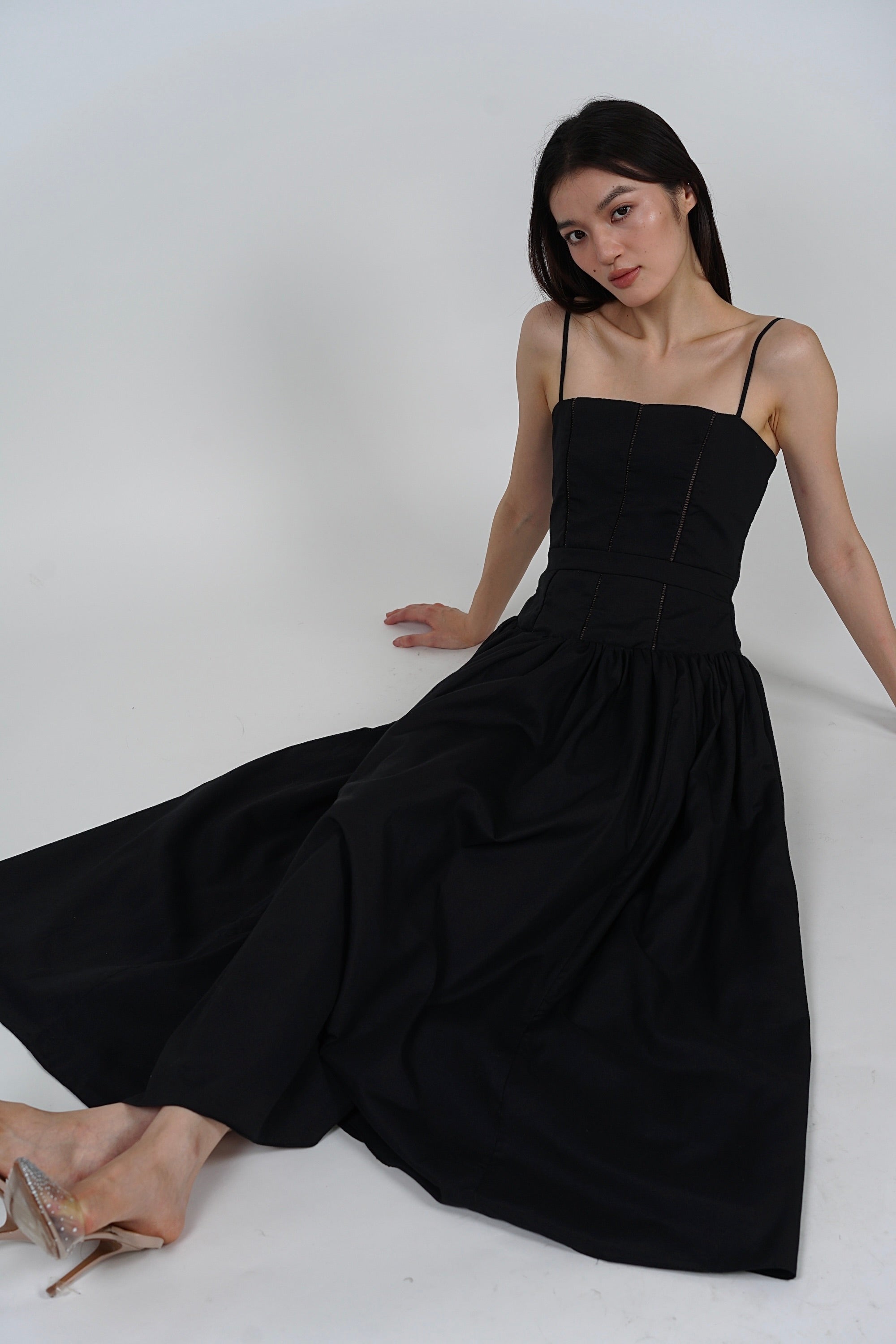 Panel Maxi Dress in Black