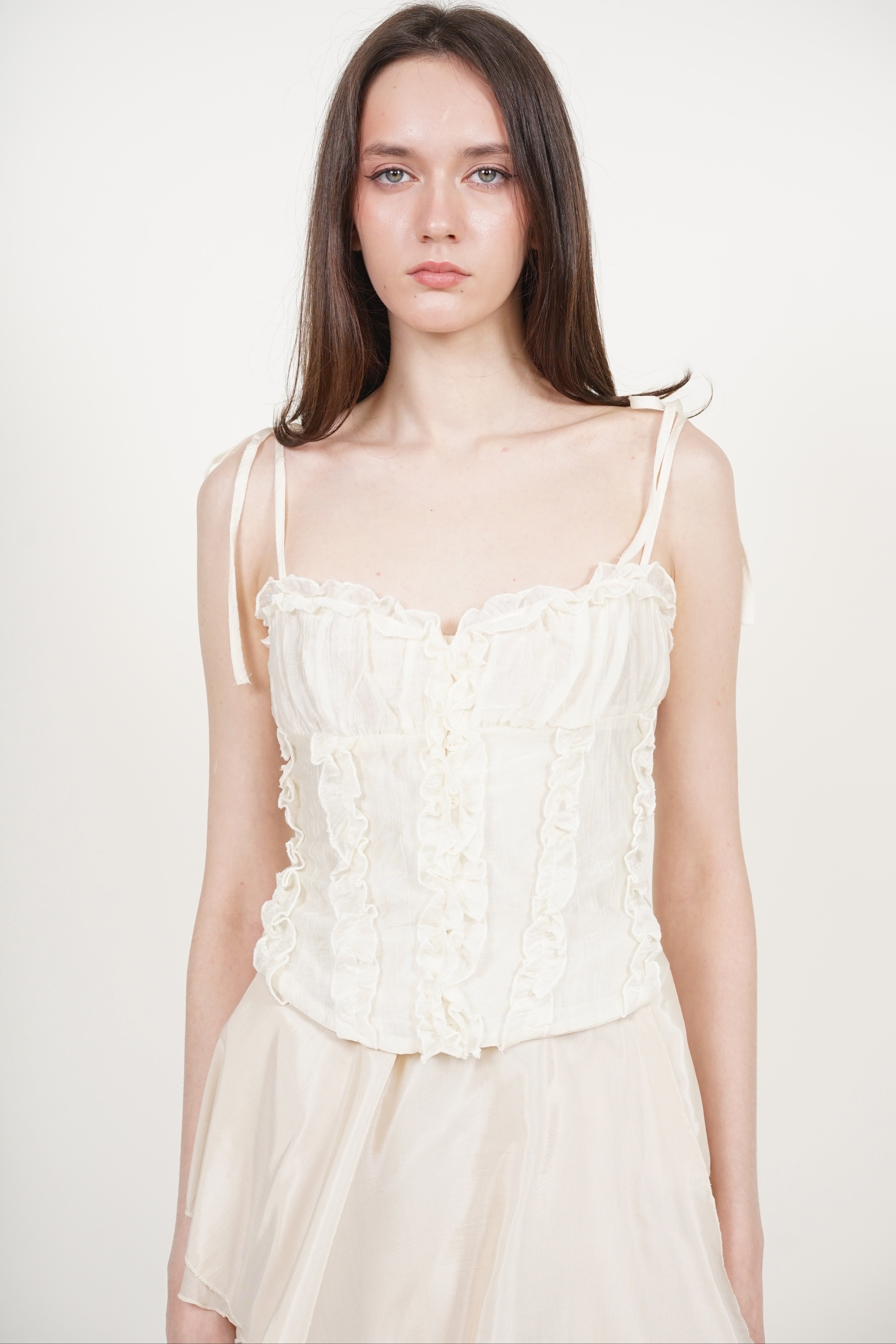Cami Ruffle Top in Cream