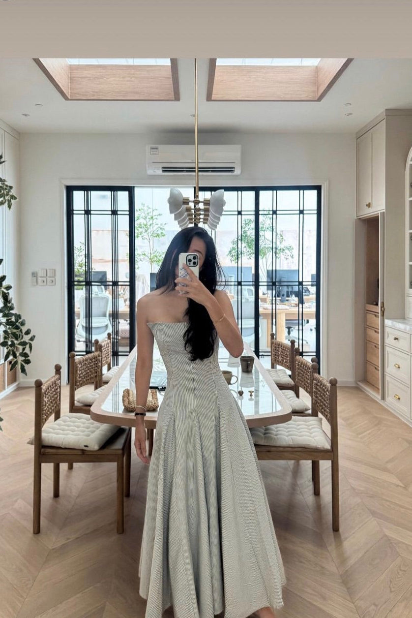 COMING SOON - Giana Tube Dress in Cream Stripes