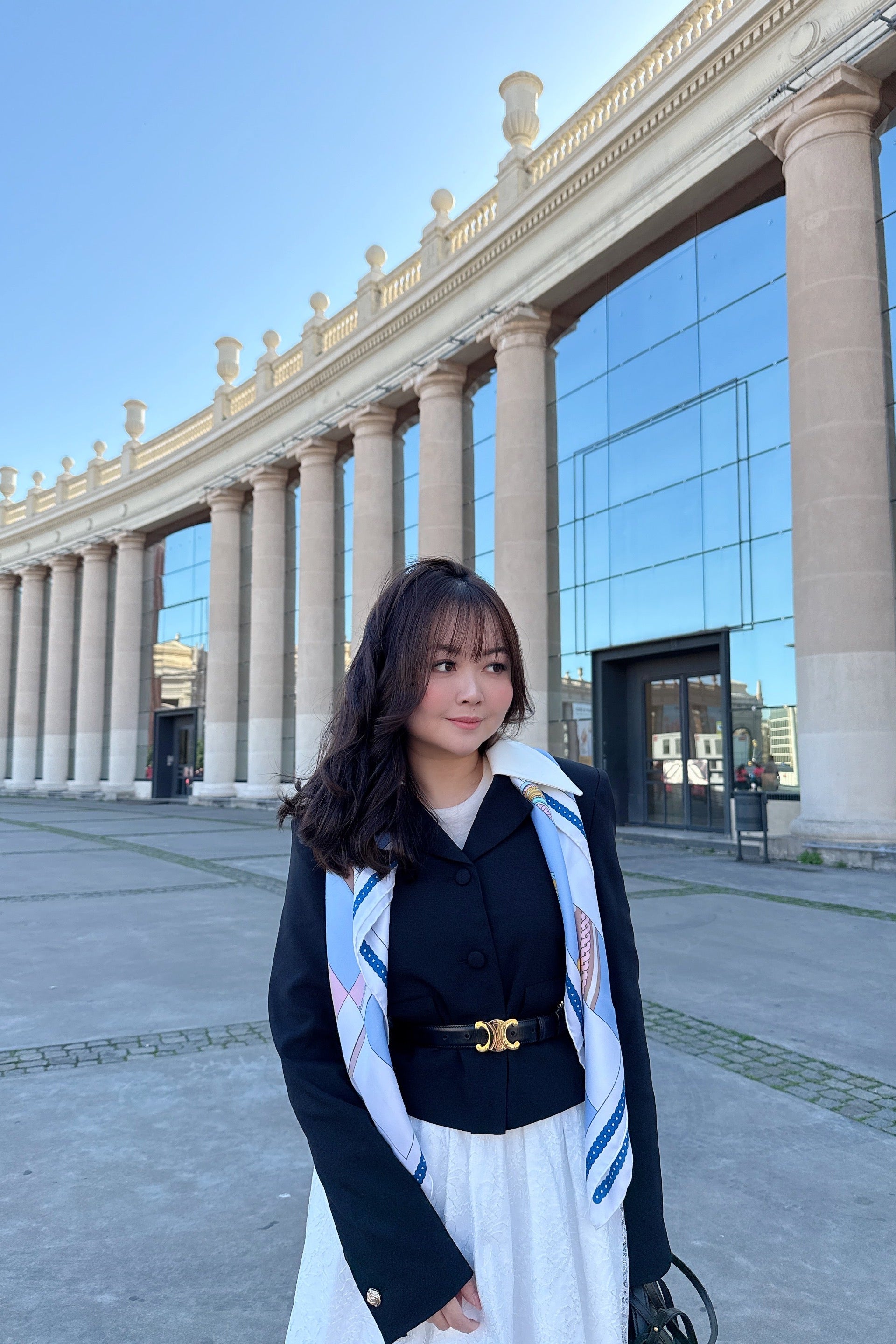 Tailored Contrast Blazer Jacket in Black