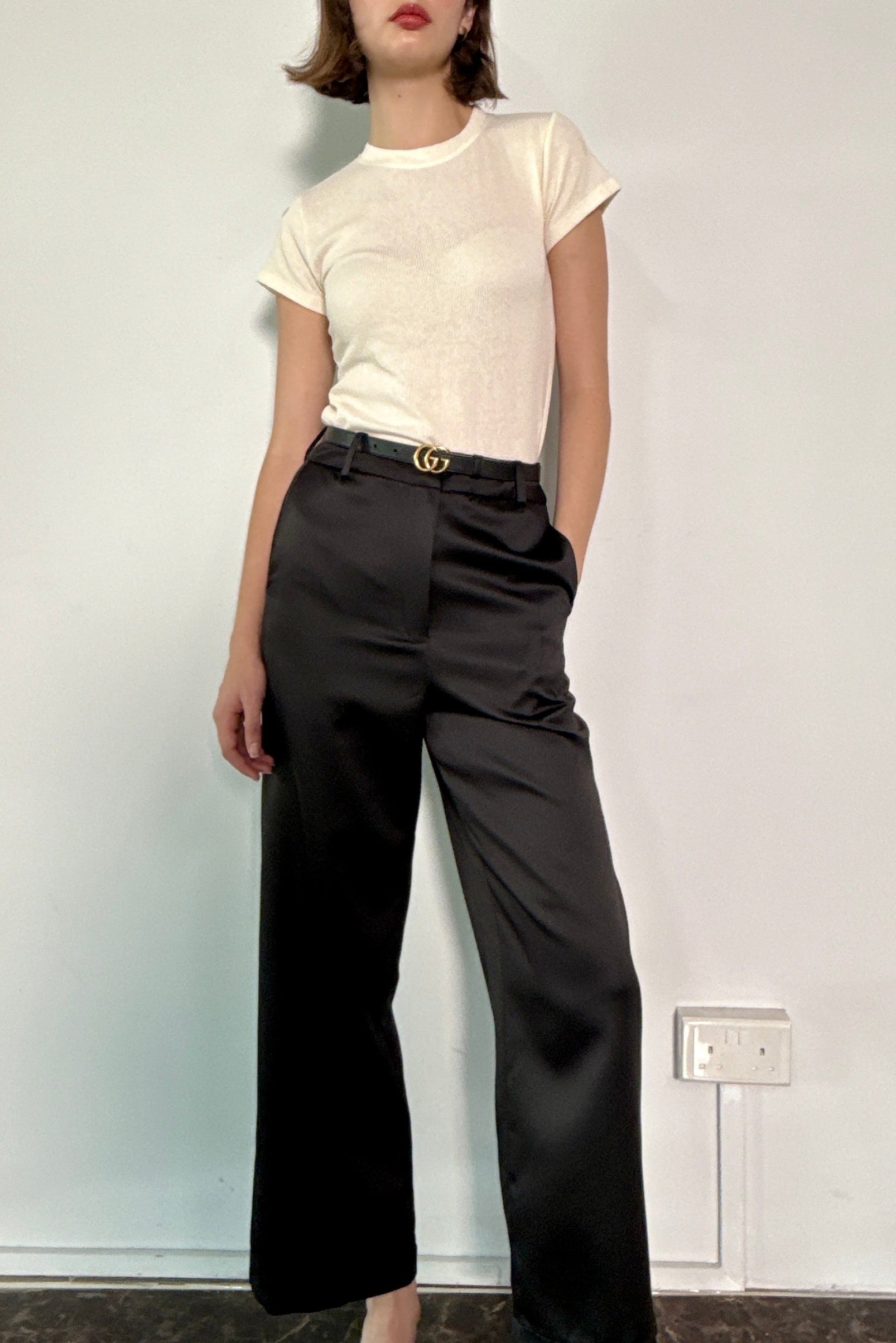 Straight Cut Pants in Black