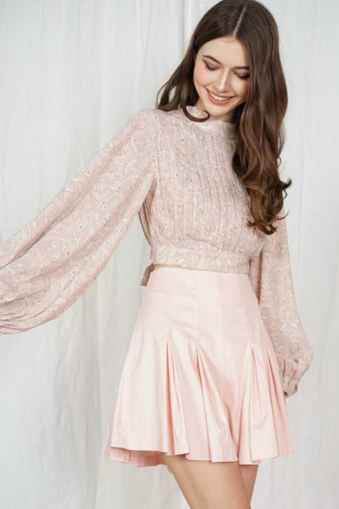 Makael Flared Skorts in Light Pink