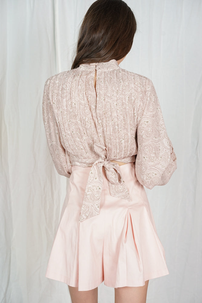 Makael Flared Skorts in Light Pink