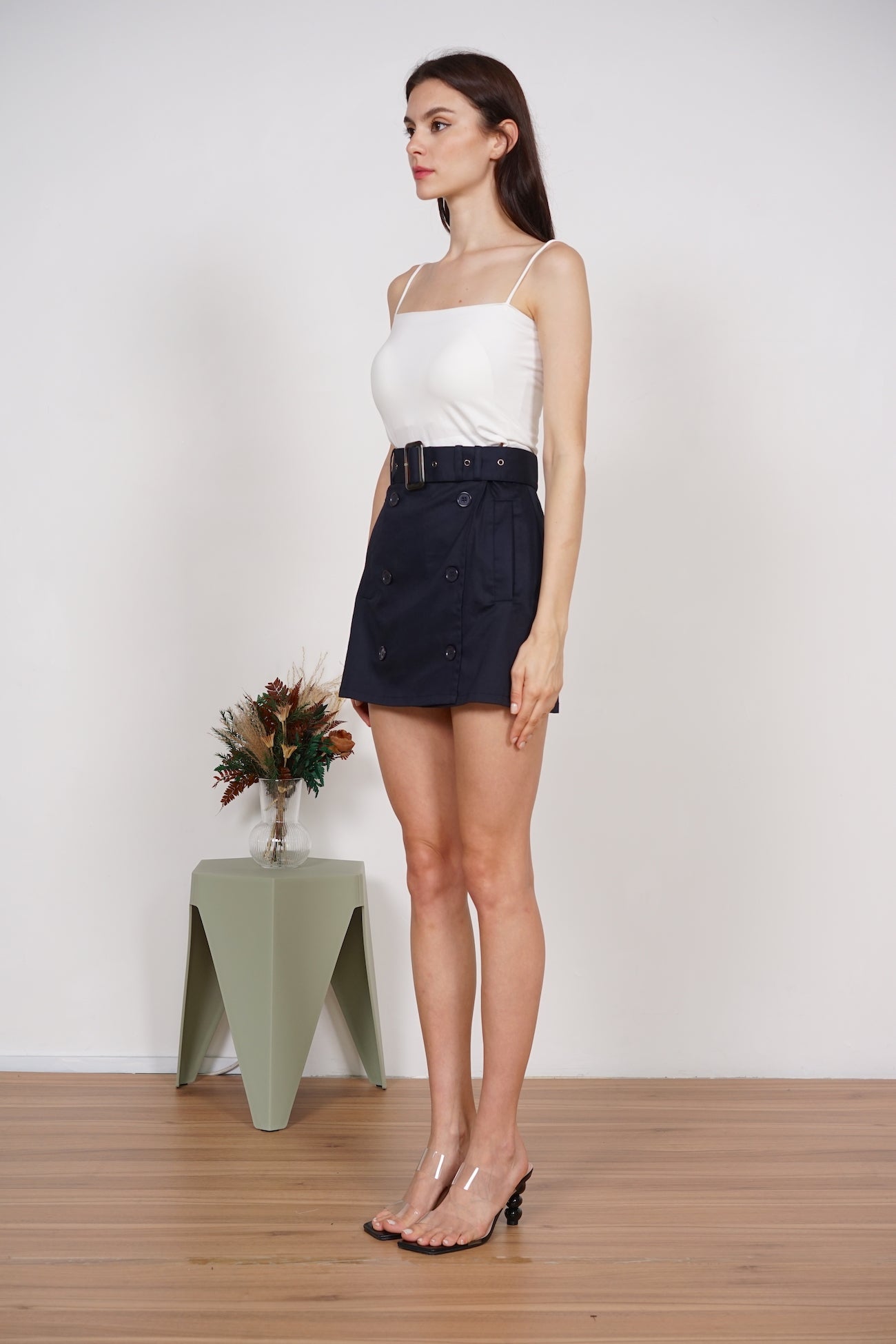 Bobbie Trench Skorts in Midnight Black